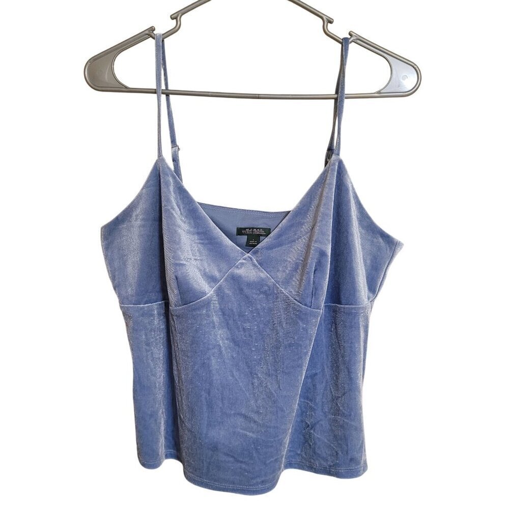 Wild Fable‎ Blue Velvet Sleeveless Camisole Top Size L Y2K Babydoll Fairy